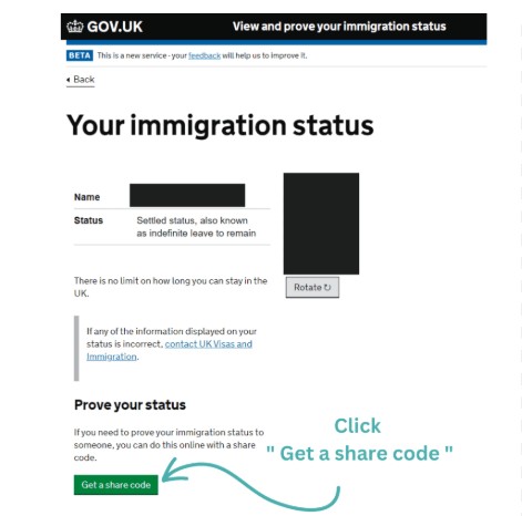 Youth Mobility Visa Share Code